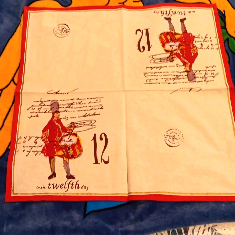 Day 12 of the Twelve Days of Christmas Napkin